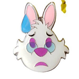 Disney Alice Wonderland Trading Pin Sad Rabbit Glasses Lapel Pin Brooch Badge